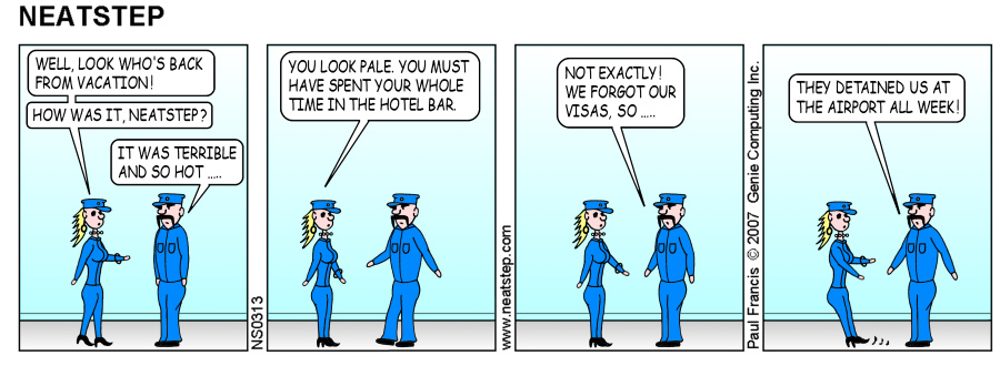 Neatstep parking comic - at the airport